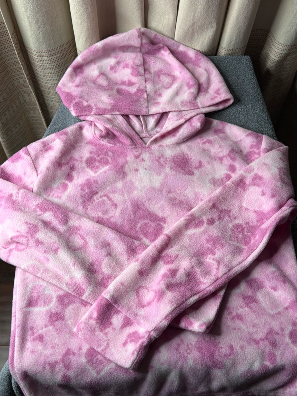 jumping beans Pink Tie-Dye Fleece Hoodie Pullover